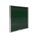 Info-Wandvitrine,  70 cm hoch, 70x5,0 cm (B/T), Rückwand: Stahl grün 